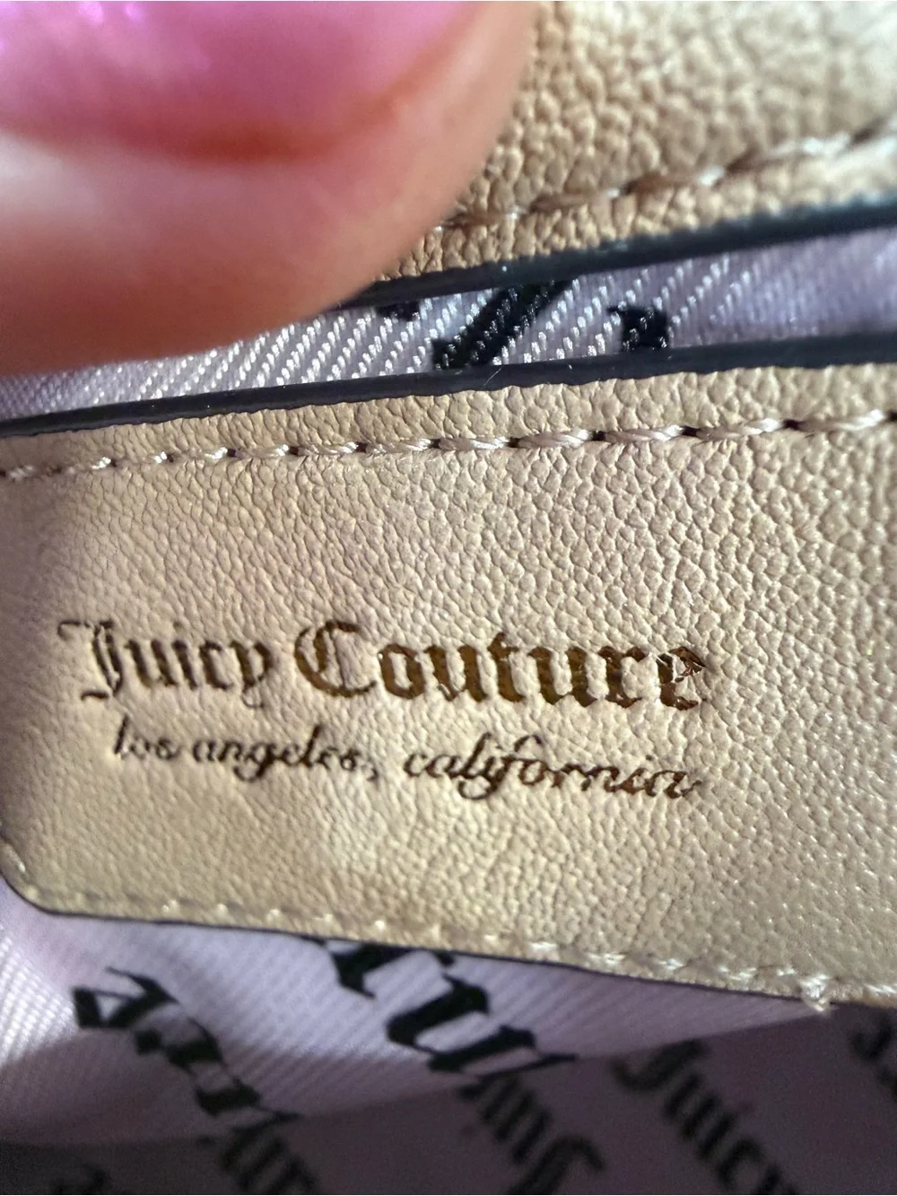 Juicy Couture Royal Crest Beige large Hobo Bag with Gold Chain